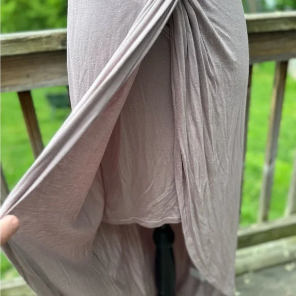 Rolla Coster taupe Ruched Midi Stretch Dress Large - Picture 6 of 7